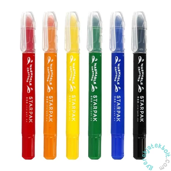 6 színű mosható zsírkréta készlet (518462)