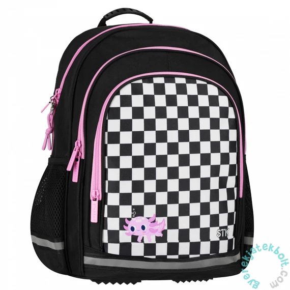 Axolotl iskolatáska, hátizsák - 3 rekeszes - pepita (550878)