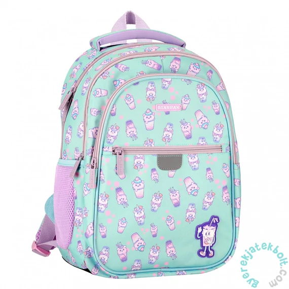 Bubble Tea iskolatáska, hátizsák - 3 rekeszes - mint, pink (550858)