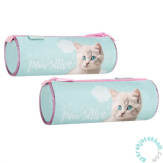 Cicás henger alakú tolltartó - kék, rózsaszín (550943)