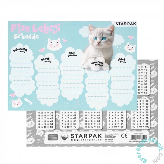 Cicás órarend és szorzótábla (560057)