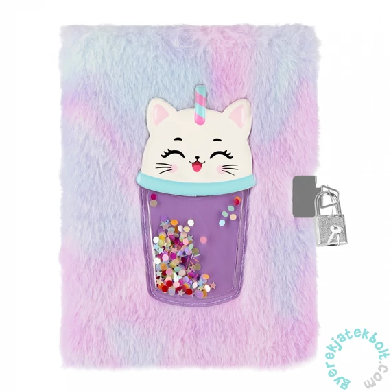 Cicás szőrmés kulcsos napló - A5/80 lap - Bubble (564707)