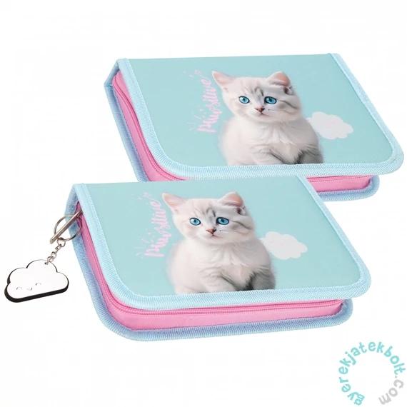 Cicás kihajtható tolltartó - kék, rózsaszín (550991)