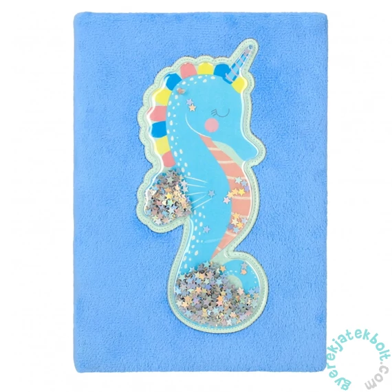 Csikóhalas plüss napló csillámokkal - A5