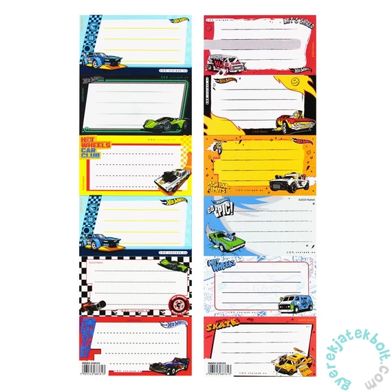 Hot Wheels 6 db-os füzetcímke (559535)