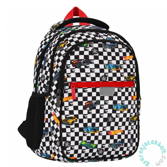 Hot Wheels iskolatáska, hátizsák - 3 rekeszes - Pepita (550871)