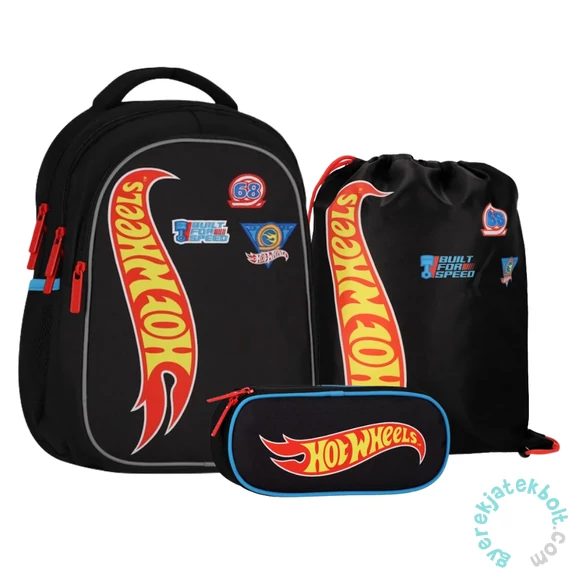 Hot Wheels iskolatáska szett ovális tolltartóval (583286-1-szett)