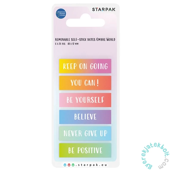 Jelölő matrica készlet - Ombre - 6 x 20 db