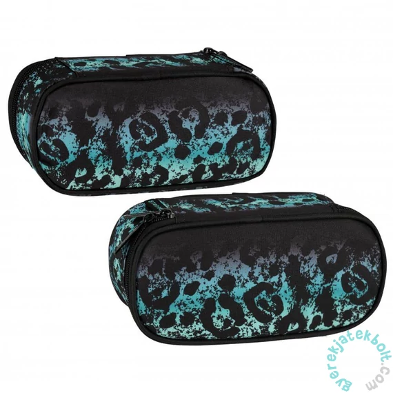 Kék párduc mintás ovális tolltartó (527255)