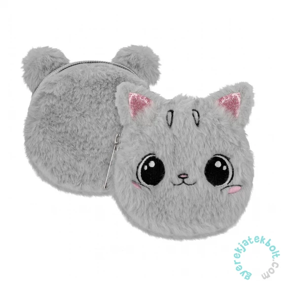 Kitty Plus cicás pénztárca - szürke, pink (550884)