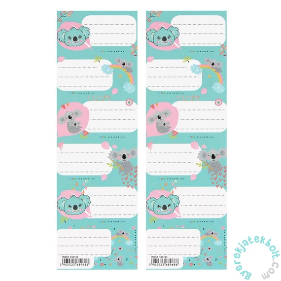 Koalás 6 db-os füzetcímke (560123)
