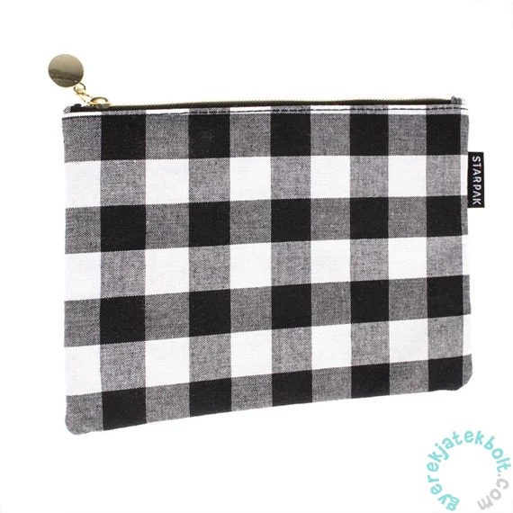 Kockás egyterű tolltartó, neszesszer