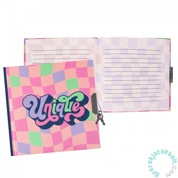 Unique kulcsos napló 14 x 14 cm