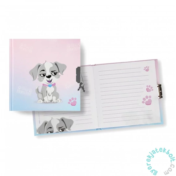 Kutyusos kulcsos napló 13,5 x 13,5 cm (534362)