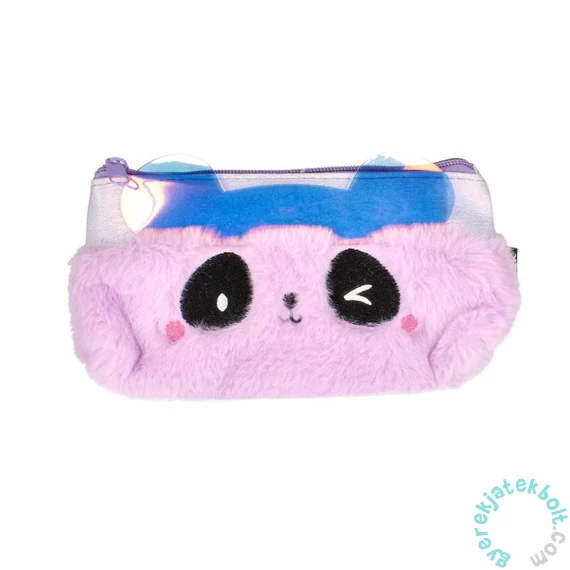 Macis szőrmés tolltartó - Violet Bear