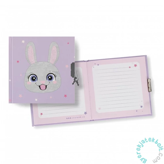 Nyuszis kulcsos napló 13,5 x 13,5 cm (534355)