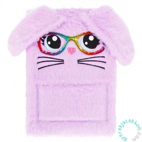 Nyuszis szőrmés napló - rózsaszín 19 x 27 cm (527838)