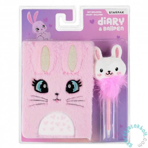 Nyuszis szőrmés napló tollal (541492)