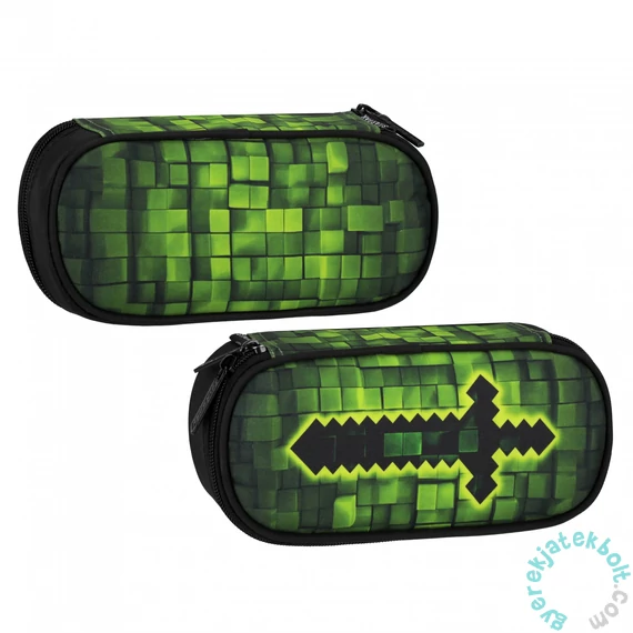 Pixel ovális tolltartó - zöld (550913)