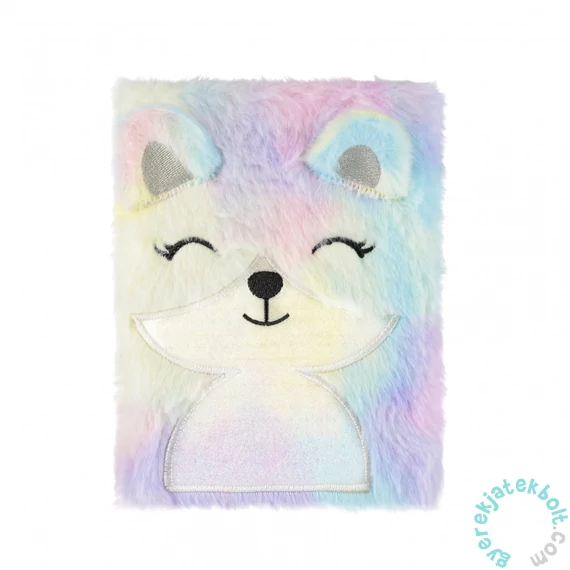 Rókás szőrmés napló - A6/80 lap - pasztell (564732)