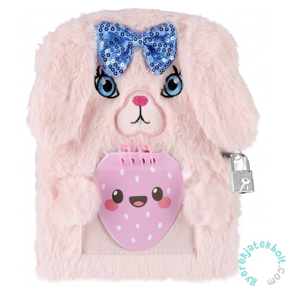 Szőrmés kulcsos napló - Rózsaszín, nyuszis (526046)