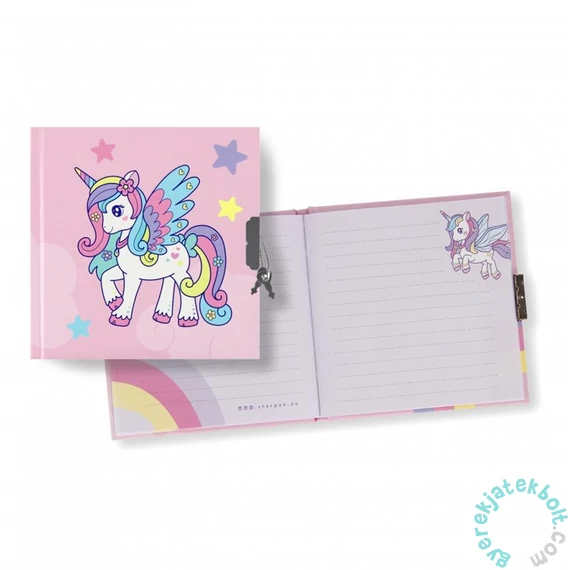 Unikornis kulcsos napló 13,5 x 13,5 cm (534357)