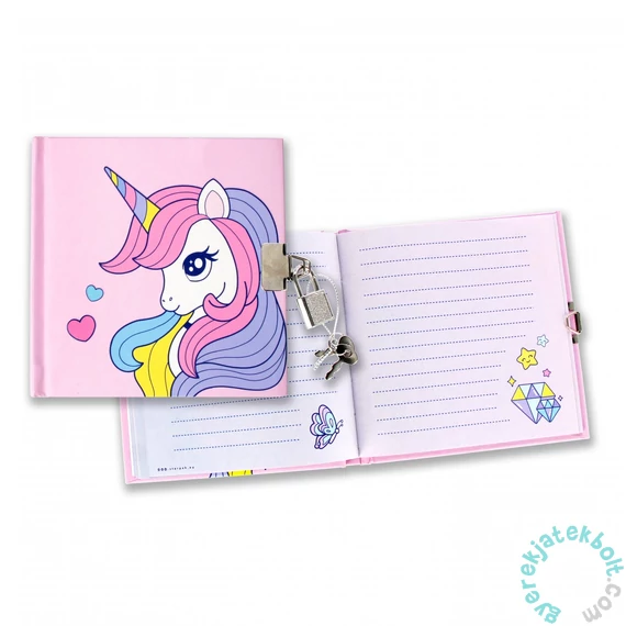 Unikornis kulcsos napló 13 x 13 cm (558484)