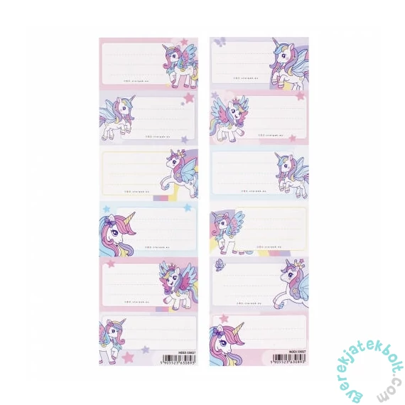 Unikornisos 6 db-os füzetcímke - kétféle (536027)