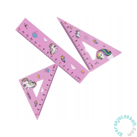 Vonalzókészlet, műanyag, 3 db-os Unikornis (538972)