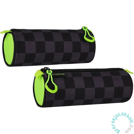 Kockás henger alakú tolltartó - Black and Green (527251)