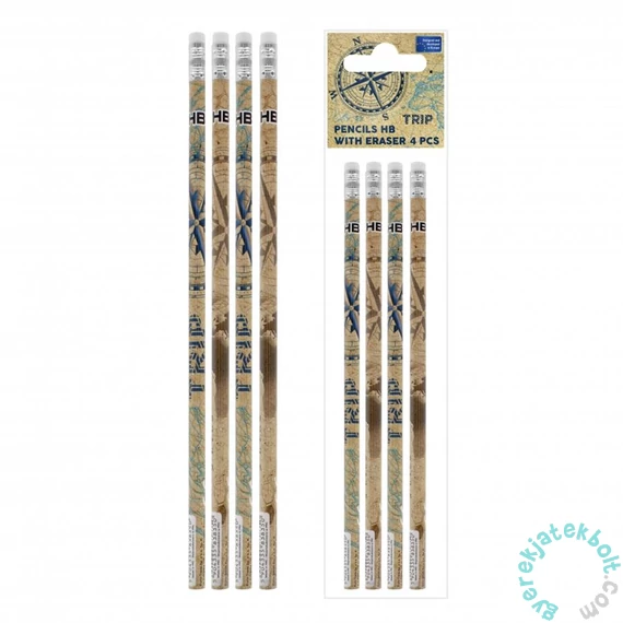 Trip HB grafit ceruza radírral - 4 db-os