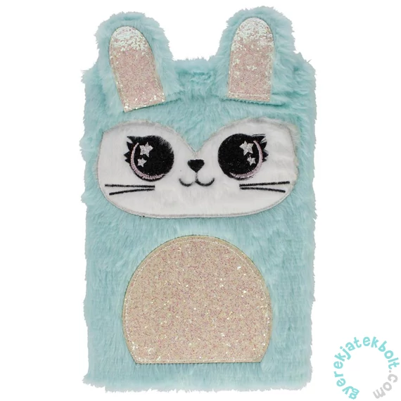 Türkiz nyuszis szőrmés napló - A5 (484164)