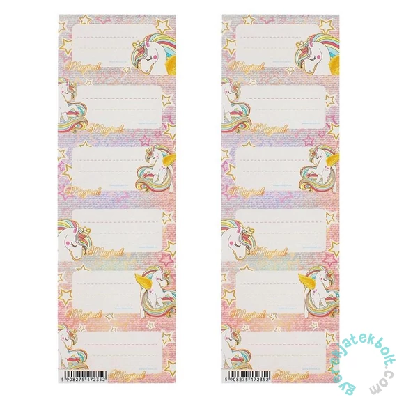 Unikornis 6 db-os füzetcímke - kétféle