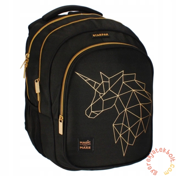 Unikornis ergonomikus iskolatáska, hátizsák - Gold Unicorn