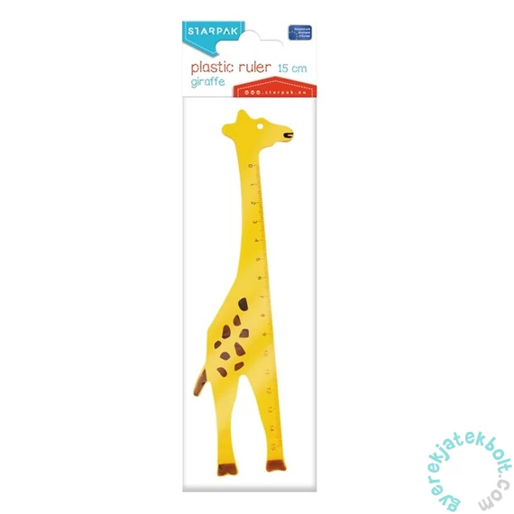 Zsiráf formájú műanyag vonalzó - 15 cm
