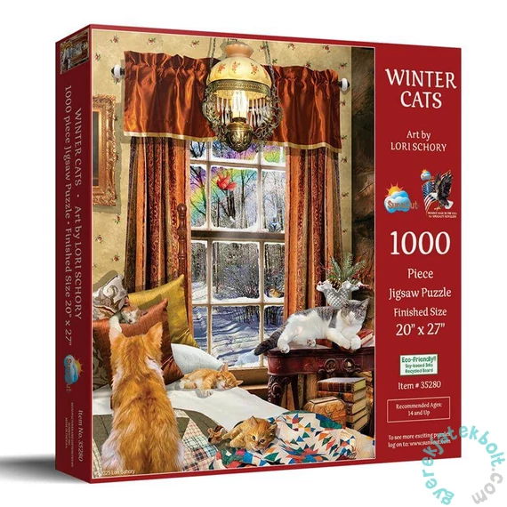 SunsOut 1000 db-os puzzle - Winter Cats (35280)
