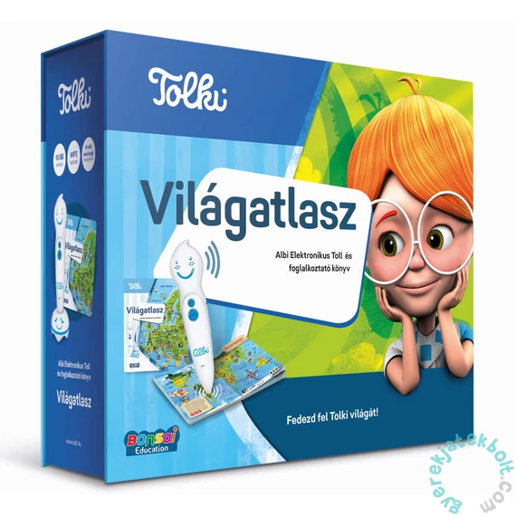 Tolki Interaktív foglalkoztató könyv és toll szettben - Világatlasz
