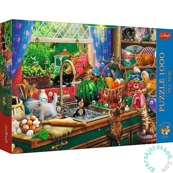 Trefl 1000 db-os Premium Plus puzzle - Tea Time - Bajkeverő cicák (10839)