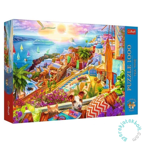 Trefl 1000 db-os Premium Plus puzzle - Tea Time - Visit Santorini (10842)