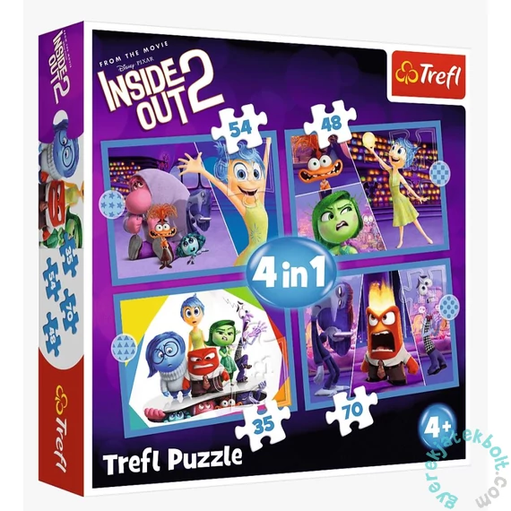 Trefl 4 az 1-ben puzzle (35,48,54,70 db-os) - Agymanók - Emotions rule (34652)