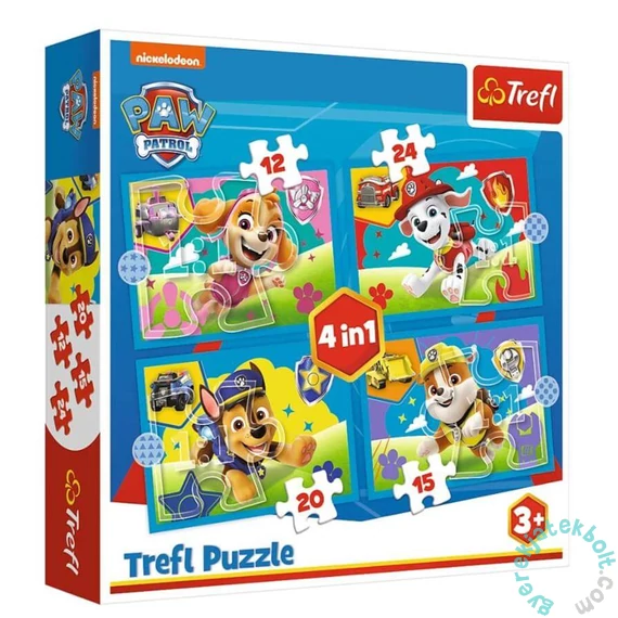 Trefl 4 az 1-ben puzzle (12,15,20,24 db-os) - Mancs őrjárat (34628)