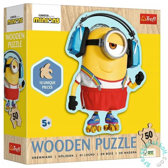 Trefl 50 db-os Wooden Contour Fa Puzzle - Crazy Minions (20239)