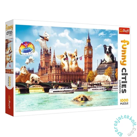 Trefl 1000 db-os puzzle - Funny Cities - Kutyák Londonban (10596)