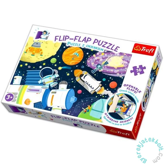 Trefl 36 db-os Flip-Flap nyitogatós puzzle - Az űrben (14272)