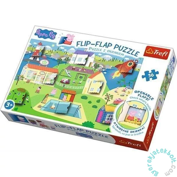 Trefl 36 db-os Flip-Flap nyitogatós puzzle - Peppa malac világa (14274)