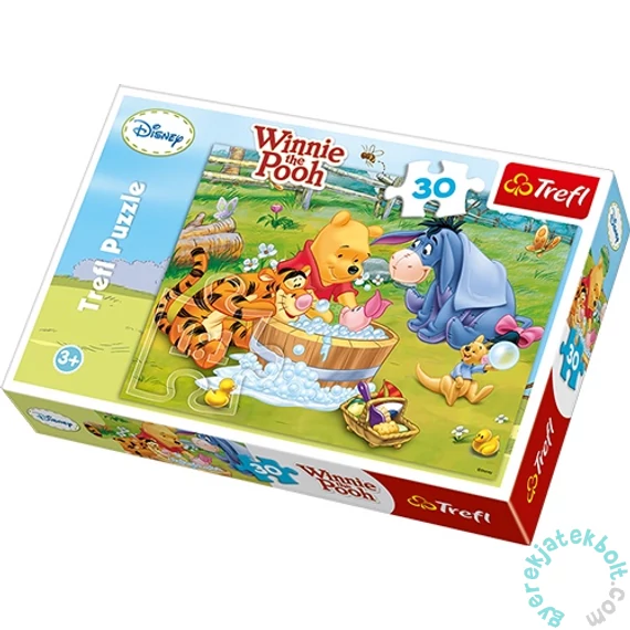 Trefl 30 db-os puzzle - Micimackó és barátai - Malacka fürdőt vesz (18198)