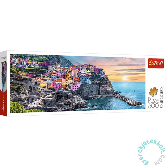 Trefl 500 db-os Panoráma puzzle - Olaszország, Vernazza naplementekor (29516)
