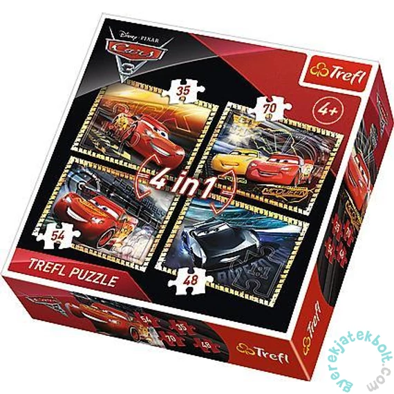 Trefl 4 az 1-ben puzzle (35,48,54,70 db-os) - Verdák 3 (34276)