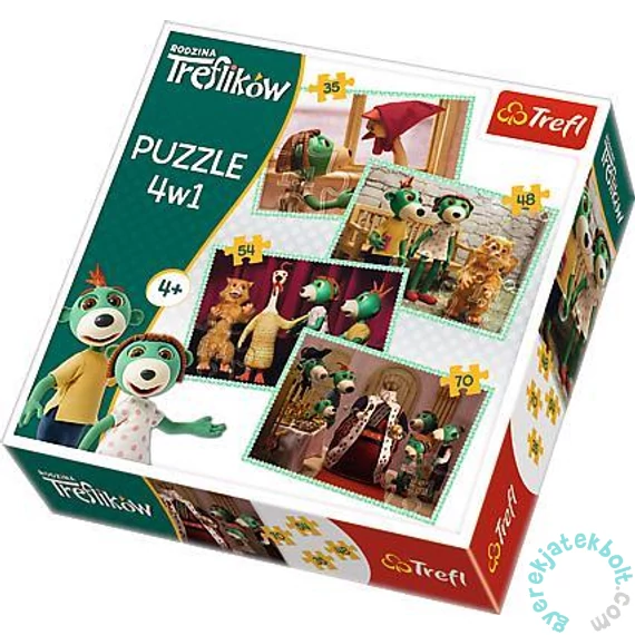 Trefl 4 az 1-ben puzzle (35,48,54,70 db-os) - A Treflikow család kalandjai - Új barátok (34290)