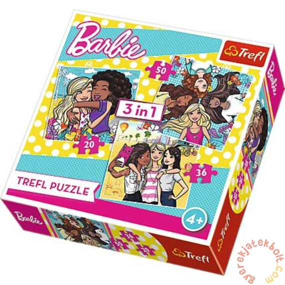 Trefl 3 az 1-ben puzzle (20,36,50 db-os) - Barbie és barátai (34827)